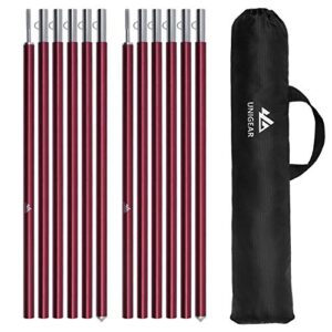 Unigear Zeltstangen teleskopisch im 2er Set aus Alu für Camping, Tarp und Sonnensegel, verstellbar von 40 cm bis 240 cm.
