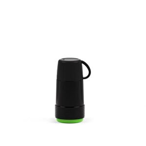 Valira 6109/128 Thermoskanne in Schwarz-Grün, 0,25 l, mit umwandelbarem Deckel und doppelwandiger Isolierung für heiße und kalte Getränke.