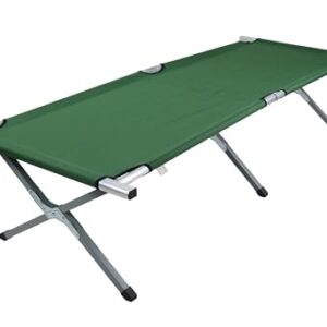 VCM Feldbett in kräftigem Grün, klappbar und faltbar, ideal für Camping und Outdoor-Aktivitäten, Maße ca. L. 210 x B. 70 cm x H. 45 cm, aus robustem Aluminium und strapazierfähigem Textilene.