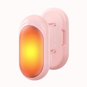 VEGER Handwärmer im 2er-Pack, wiederaufladbar mit 6000mAh, ideal für kalte Tage und Outdoor-Aktivitäten, in sanften Rosa-Farbtönen.