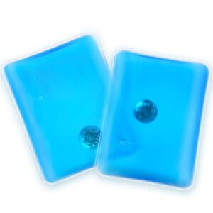 Zwei rechteckige, wiederverwendbare Handwärmer in leuchtendem Blau, ideal für kalte Tage. Perfekt für Büro, Outdoor-Aktivitäten und als Geschenk.