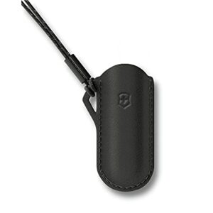 Victorinox Leder-Etui für Schweizer Taschenmesser in Schwarz mit Trageschlaufe, ideal für unterwegs und im Alltag.