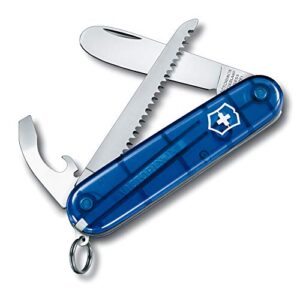 Victorinox Schweizer Taschenmesser für Kinder in Blau, Multitool mit 9 Funktionen, sichere Klinge ohne Spitze für kleine Entdecker.