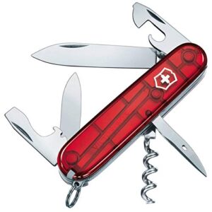 Victorinox Schweizer Taschenmesser Spartan in rotem Gehäuse mit mehreren ausgeklappten Werkzeugen und Klingen, ideal für Outdoor-Aktivitäten und den Alltag.