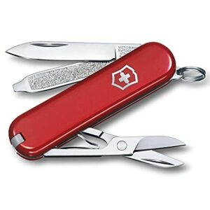 Victorinox Schweizer Taschenmesser Classic SD in Rot mit sieben Funktionen, ideal für den Alltag und Outdoor-Aktivitäten.