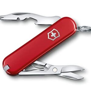 Victorinox Schweizer Taschenmesser Jetsetter, Multitool in Rot mit Schere, magnetischem Phillips-Schraubendreher und Kapselheber, ideal für Reisen und Outdoor-Aktivitäten.