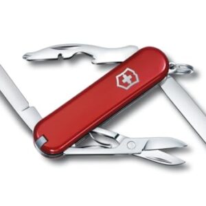 Victorinox Taschenmesser Rambler in Rot mit 10 Funktionen, inklusive Phillips-Schraubendreher und Schere, ideal für Alltag und Outdoor-Aktivitäten.