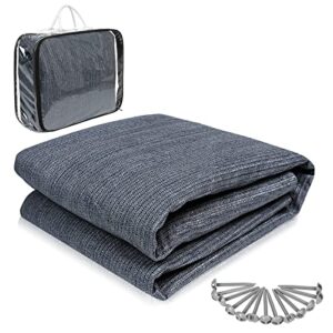 Grauer YRHome Vorzeltteppich 2,5 x 5 m für Outdoor Camping, inklusive Metallheringen und Tragetasche, strapazierfähig und rutschfest.