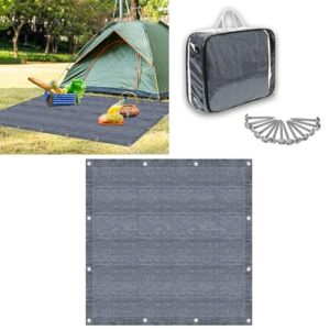 MAYTIIMO Vorzeltteppich in Grau-Blau für Outdoor-Aktivitäten, perfekt für Camping, mit integrierten Aluminiumschlaufen zur einfachen Befestigung.