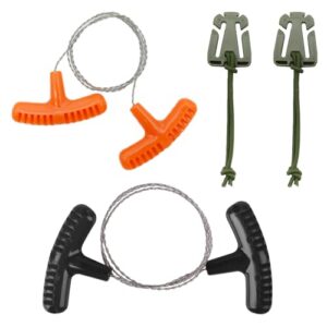 VZU 2 Stück Seilsägen aus Edelstahl, 73.5 cm lange, ideal für Outdoor-Aktivitäten, Camping und Gartenarbeiten. Robust und rutschfester Griff für angenehme Handhabung.