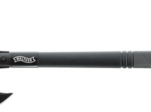 Walther Axt Tactical Tomahawk aus 420 Stahl mit ergonomischem Griff und Nylonscheide, ideal für Outdoor Aktivitäten und Survival-Einsätze.