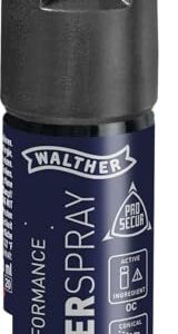 Walther Pfefferspray ProSecur, effektives Tierabwehrspray in kompakter 16 ml Dose mit hoher Reichweite zur Selbstverteidigung, matt-schwarzem Sprühkopf und UV-Farbstoff.