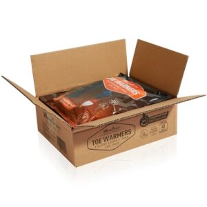 WarmSpark Zehenwärmer - 80 Fußwärmer Pads in einer stabilen Kartonverpackung, ideal gegen kalte Füße für bis zu 10 Stunden Wärme. Perfekt für Wintersport, Spaziergänge und mehr.