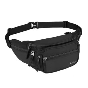 Wasserdichte Bauchtasche aus strapazierfähigem Nylon mit mehreren Reißverschlusstaschen für Herren und Damen, ideal für Outdoor-Aktivitäten wie Wandern und Joggen.