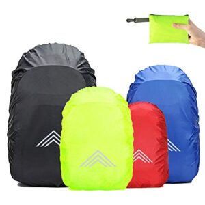Frelaxy Regenschutz für Rucksäcke in verschiedenen Farben, wasserfest und mit Reflektoren, ideal für Outdoor-Aktivitäten.