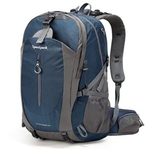 YTL wasserdichter Wanderrucksack für Herren und Damen, 40L, leicht, ideal für Reisen und Camping, in Königsblau, ergonomisch gestaltet mit mehreren Fächern.