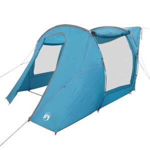 Blaues wasserdichtes Autozelt, das in ein Campinghaus umgewandelt ist, ideal für Outdoor-Abenteuer wie Camping und Festivals.