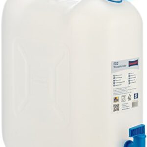 Hünersdorff Wasserkanister ECO mit festmontiertem Ablasshahn, 22 Liter, für Garten, Camping und Reisen