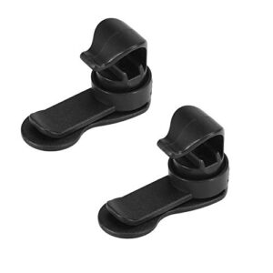 Shiwaki 2PCS schwarze Wasserschlauchclips aus robustem Kunststoff, ideal für Outdoor-Aktivitäten wie Wandern und Camping, zur einfachen Befestigung von Trinkschläuchen an Rucksäcken.