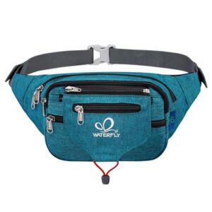 Vielseitige Bauchtasche in Pfauen Blau für Damen und Herren, geeignet für Sport und Outdoor-Aktivitäten mit mehreren Fächern und verstellbarem Hüftgurt.