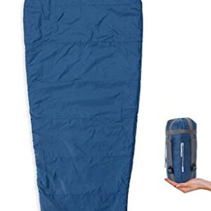 Ultraleichter Where Tomorrow Schlafsack in Royal Blau mit kompaktem Packmaß, ideal für Outdoor und Wandern.