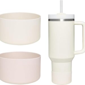 WKieason Silikonmanschetten für Stanley und Hydro Flask Becher, 2er Set in sanften Farben, idealer Schutz für Tumbler.
