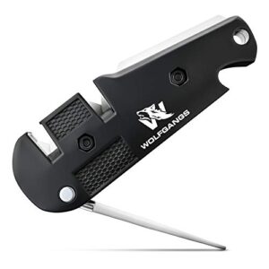 WOLFGANGS KlingenDoktor 5 in 1 - Premium Pocket Klingenschärfer, geeignet für gerade und gezackte Klingen, ideal für Outdoor-Aktivitäten.