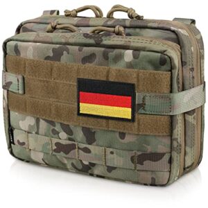 WYNEX Tactical Large Admin Pouch im Double Layer Design, praktische Molle EDC EMT Utility Pouch mit hohen Stauraumkapazitäten und Flag Patch.