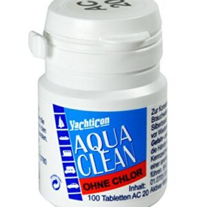 YACHTICON Aqua Clean ohne Chlor, chlorfreie Wasseraufbereitung mit 100 Tabletten in einer praktischen Dose zur Desinfektion und Konservierung von Trinkwasser für Camping und Outdoor-Aktivitäten