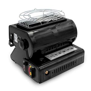 Yinleader Keramik Gasheizung mit 1.3 kW Heizleistung in elegantem Schwarz für Outdoor-Aktivitäten beim Zelten oder im Wohnwagen