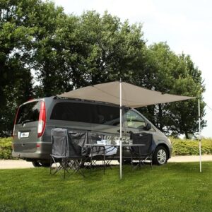 your GEAR Motorhome Cotton Tarp 260 x 240 cm Sonnensegel für Camping mit Aufstellstangen, idealer UV-Schutz und atmungsaktives Material, geeignet für Van, Bus und Auto