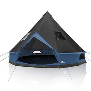 your GEAR Zelt Ravello Tipizelt für 4-8 Personen, 400 cm und 500 cm Durchmesser, wasserdicht mit 5000 mm Wassersäule, UV 50+ Schutz und Insektenschutz.