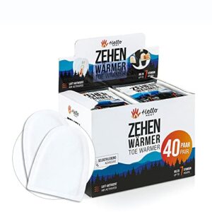 HELLO HEAT Zehenwärmer: 40 Paar Wärmepads für bis zu 7 Stunden Wärme, geeignet für alle Schuhe und Stiefel, perfekt für kalte Tage und Outdoor-Aktivitäten.