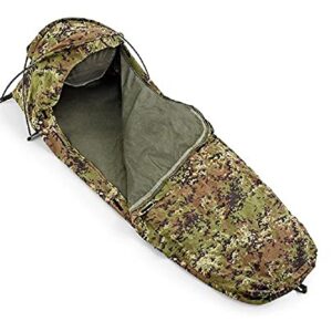 Robustes Zelt Bivi 230 x 50 cm aus wasserabweisendem Polyamid mit stabilen Aluminiumstützen, ideal für Camping und Outdoor-Aktivitäten in der Natur.