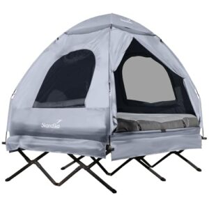 Skandika Zeltliege Haug für 2 Personen mit Sleeper Technology, aufblasbarer Luftmatratze und abnehmbarem Kuppeldach, ideal für Camping und Outdoor-Aktivitäten.