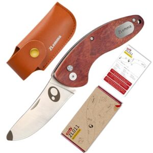 ZLemma Kinder-Klapptaschenmesserset mit abgerundeter Sicherheitsspitze und ergonomischem Holzgriff, ideal für junge Abenteurer.