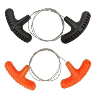 Zwei hochwertige 2Stk Schneidedraht mit Griff aus Edelstahl für Outdoor-Aktivitäten, ideal zum Schneiden von Holz und für Survival, Camping sowie Reiseausrüstung.
