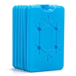 6er Set Kühlakkus in Blau, ultradünn und wiederverwendbar, ideal für Kühlboxen und Kühltaschen, 200 ml, stapelbar für einfache Lagerung