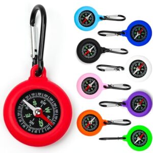 Kleiner Kompass mit Karabiner und Schlüsselanhänger für Kinder, geeignet für Outdoor-Aktivitäten wie Camping, Wandern und Reisen