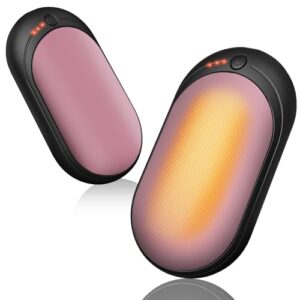Elektrischer Handwärmer, Handwärmer Wiederaufladbar 2er Set mit 6000mAh, Taschenwärmer USB-Kabeln, 3 Heizmodi, 20 Stunden Lang Anhaltende Wärme, Aufladbar Taschenheizung für Outdoor im Winter