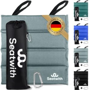 Faltbares Iso-Sitzkissen Outdoor Sitzmatte mit Tragetasche und Karabinerhacken für maximalen Schutz vor Kälte, Nässe und Schmutz. Optimal für Angeln, Wandern, Camping oder Picknick.