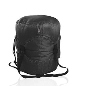 Unisex Erwachsener Ultraleichter Schlafsack Stuff Sack in Schwarz, ideal für Outdoor-Aktivitäten und Campingtouren, leicht und komprimierbar, perfekt für Backpacker und Wanderer
