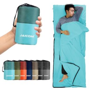 Ultraleichter Schlafsack für Reisen, ideal für Rucksackreise und Hotels, bequemer und weicher Schlafsack mit kleinem Packmaß aus Mikrofaser.