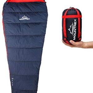 MOUNTREX Schlafsack, ultraleichter Reiseschlafsack für Camping, Trekking und Hiking, kompakt und warm.