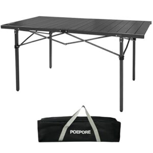 Campingtisch mit breitem Panel, ideal für 4-6 Personen, klappbar und faltbar, Aluminiumlegierung, großes Gartentisch für Outdoor-Anwendung, Rolltisch und Reisetisch mit Aufbewahrungstasche