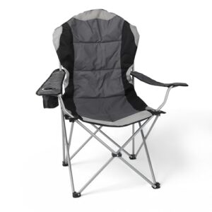 Spetebo Regiestuhl Deluxe in anthraziten Farbe, 150 kg belastbar, Camping, Polyester Stoff, extra breit, extra bequem, extra stabil, Angelstuhl für den Camping