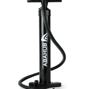 Handpumpe für Paddleboards und Sup Boards mit integriertem Manometer, Dual-Action-Pumpmechanismus und hochwertigen Materialien.
