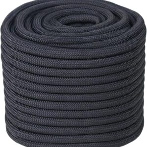 Abio Seil 6mm 5m in Schwarz, vielseitige Maurerschnur aus Polypropylen, ideal für Outdoor-Aktivitäten und kreative Projekte.