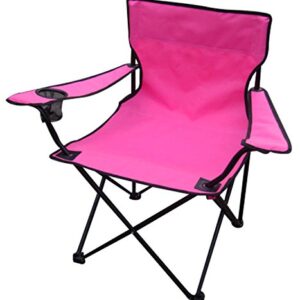 Pink farbiger Anglersessel Campingstuhl Faltstuhl mit Getränkehalter und Tasche, ideal für Angeln und Outdoor-Aktivitäten.