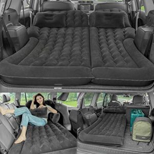 Aufblasbare Auto Matratze für Reisen und Camping im Fahrzeug, geeignet für 2 Personen, mit strukturierter Oberfläche und Kissen, ideal für Outdoor-Aktivitäten.